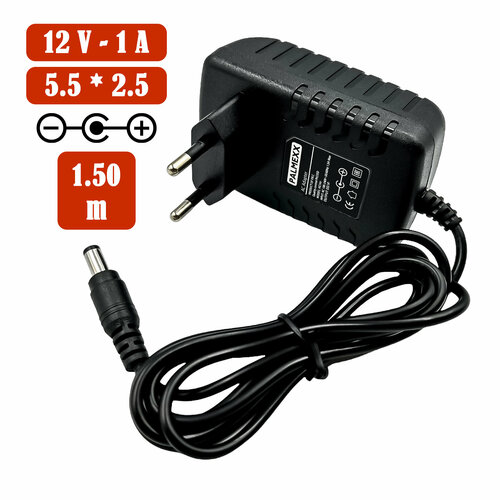 Адаптер питания PALMEXX HCH013, 12V-1A, 5.5*2.5, 1.5м черный