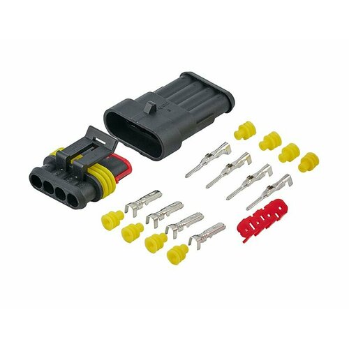 Разъёмы герметичные 4-х контактные автомобильные (мама+папа) штекер без провода