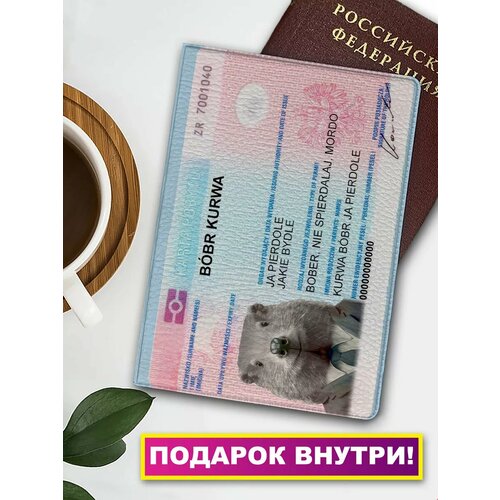Обложка для паспорта , красный, белый, синий