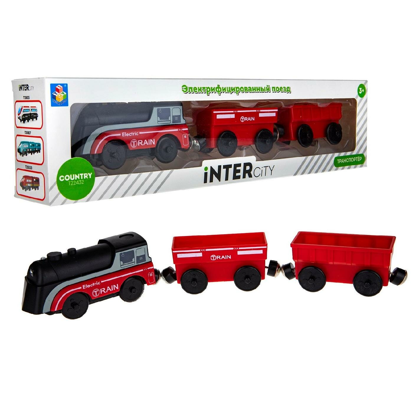 Электропоезд 1Toy InterCity Country Транспортёр 3 вагона на магнитах Т22432