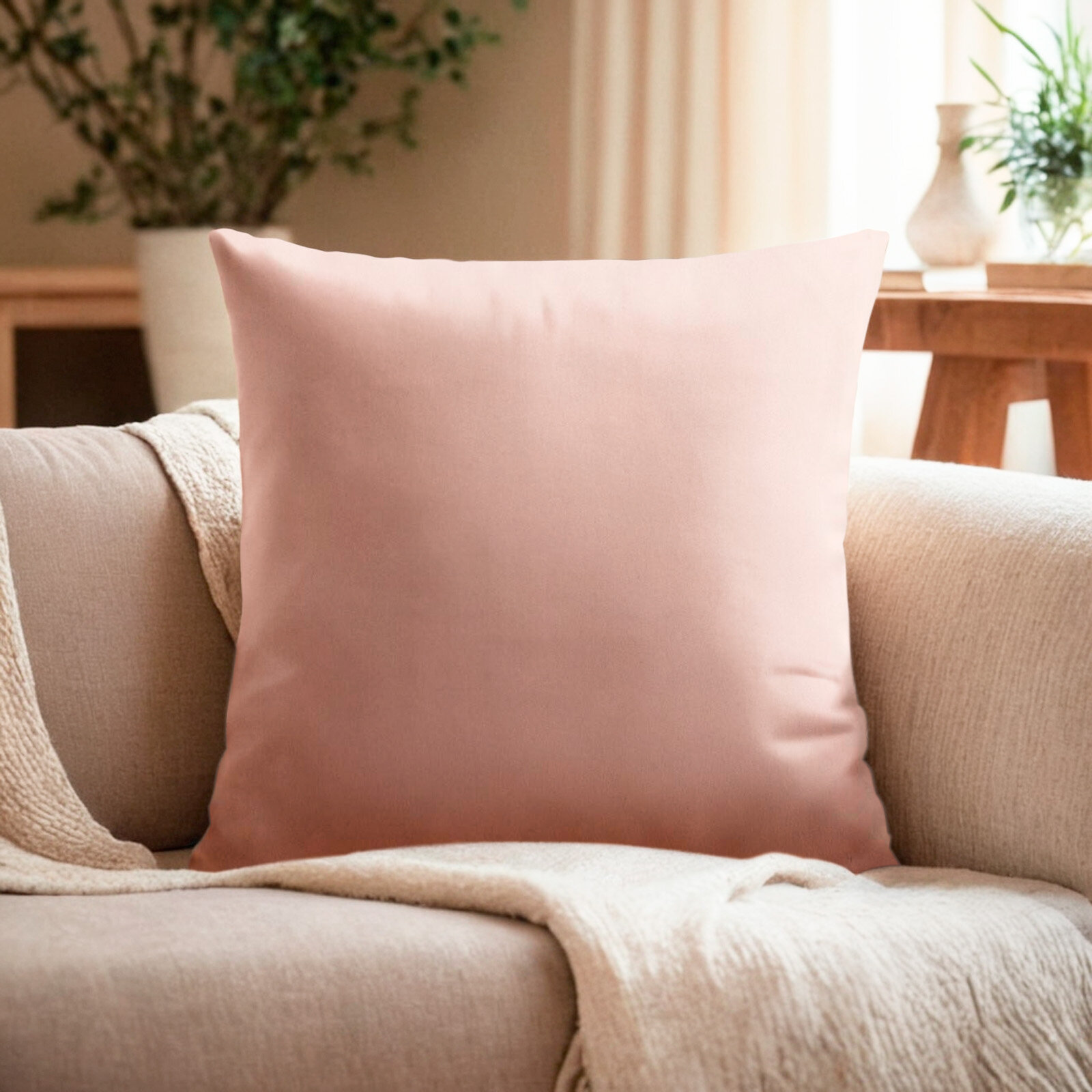 Декоративная наволочка «Этель» 40х40 см цвет розовый 100% п/э