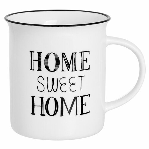 Кружка / чашка / для чая, кофе, капучино 310 мл 10,7*7,5*9 см "SWEET HOME" черный, белый
