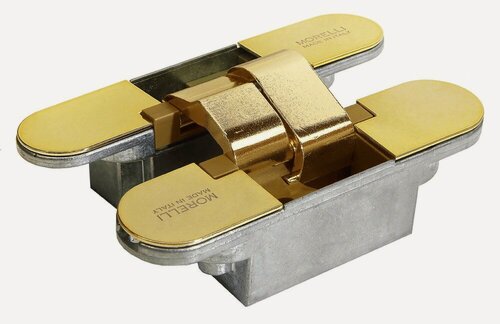 Изображение товара Петля дверная скрытая Morelli с 3-D регулировкой HH-3 PG золото, петля металлическая накладная для межкомнатных дверей