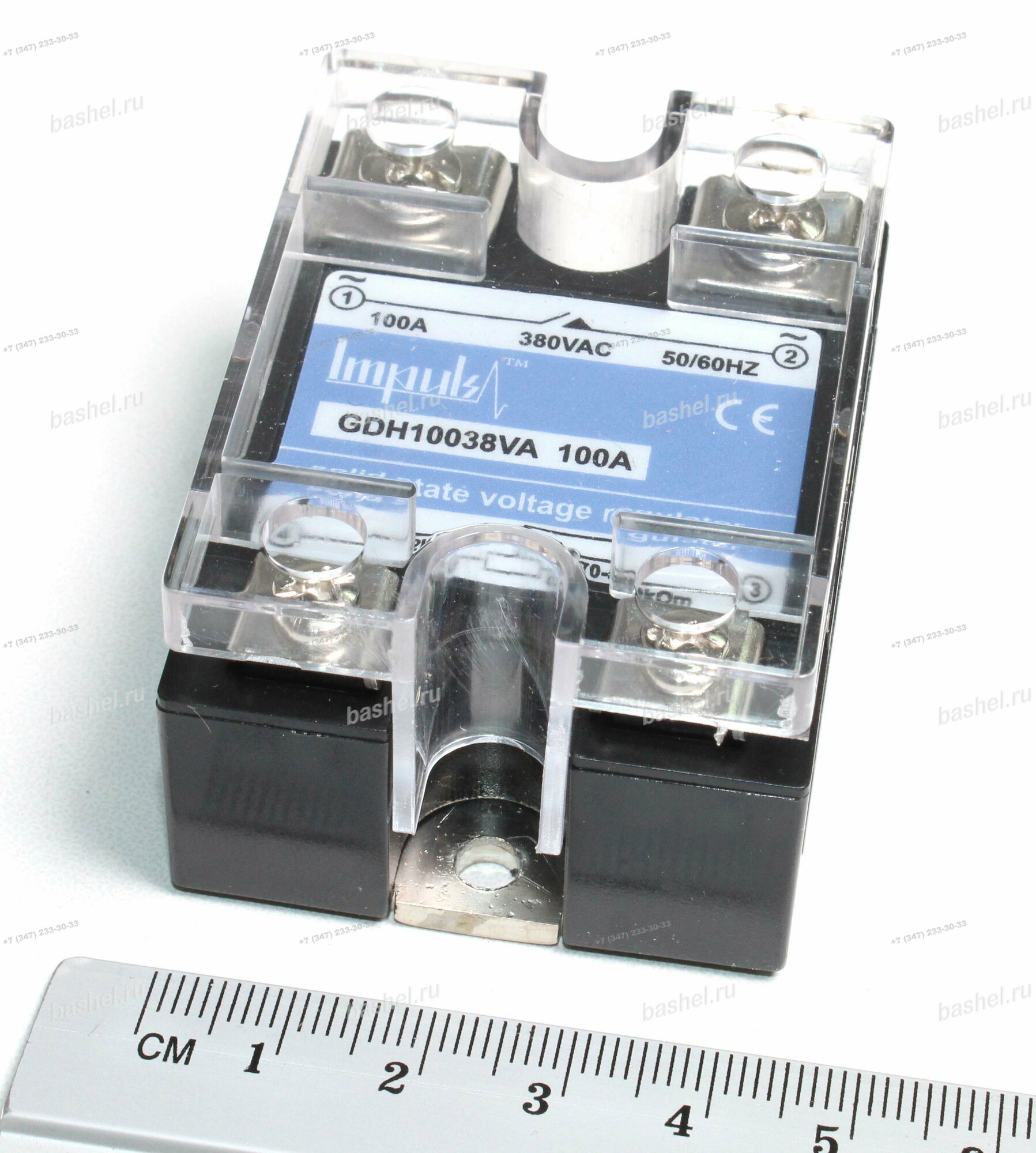 Реле твердотельное GDH10038VA, IMPULS, 1ф, 100А, 380V, с фазовой регулировкой (переменный резистор)