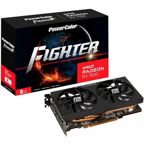 Видеокарта PowerColor RX7600 Fighter 8GB GDDR6 128-bit DPx3 HDMI 2FAN RTL