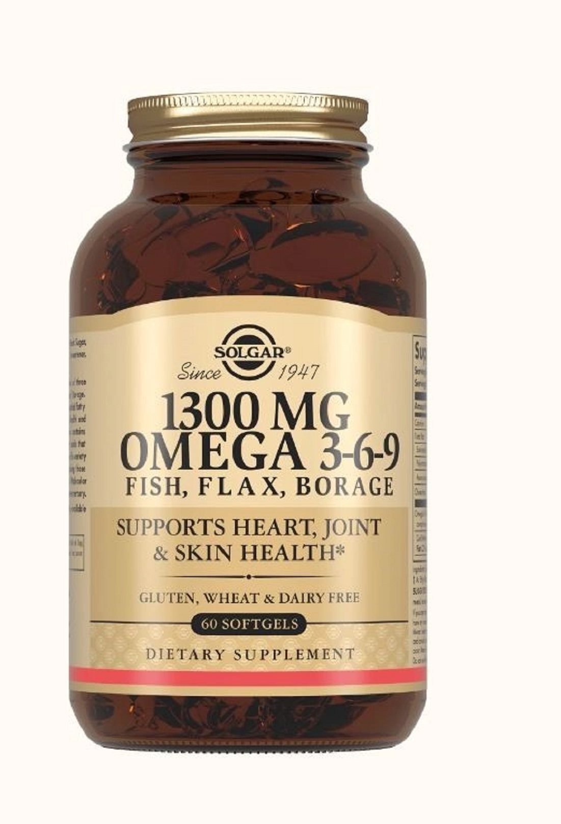 Solgar Omega 3-6-9 Комплекс жирных кислот , капс, 1300 мг, 60 шт.