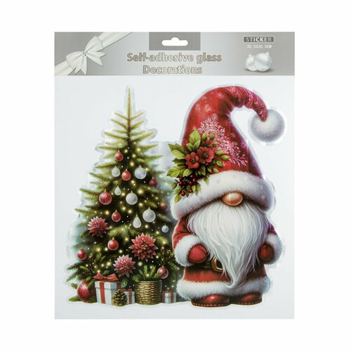 Наклейка на окно Новый Год 2025 с голографией 154₽