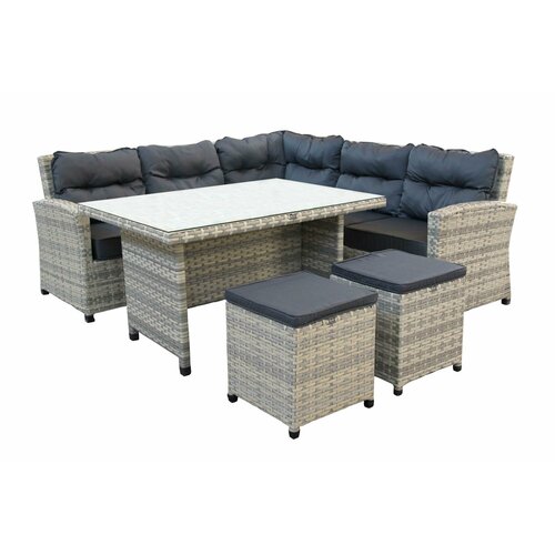 Набор мебели Версаль арт. NEW-7026/2023 серо-белый, серый (ротанг серо-белый, подушки серые, 1 уп) (Т) 