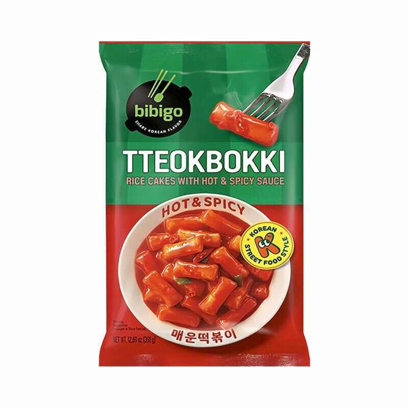 CJ Рисовые палочки Токпокки в остром соусе Bibigo, 360 г