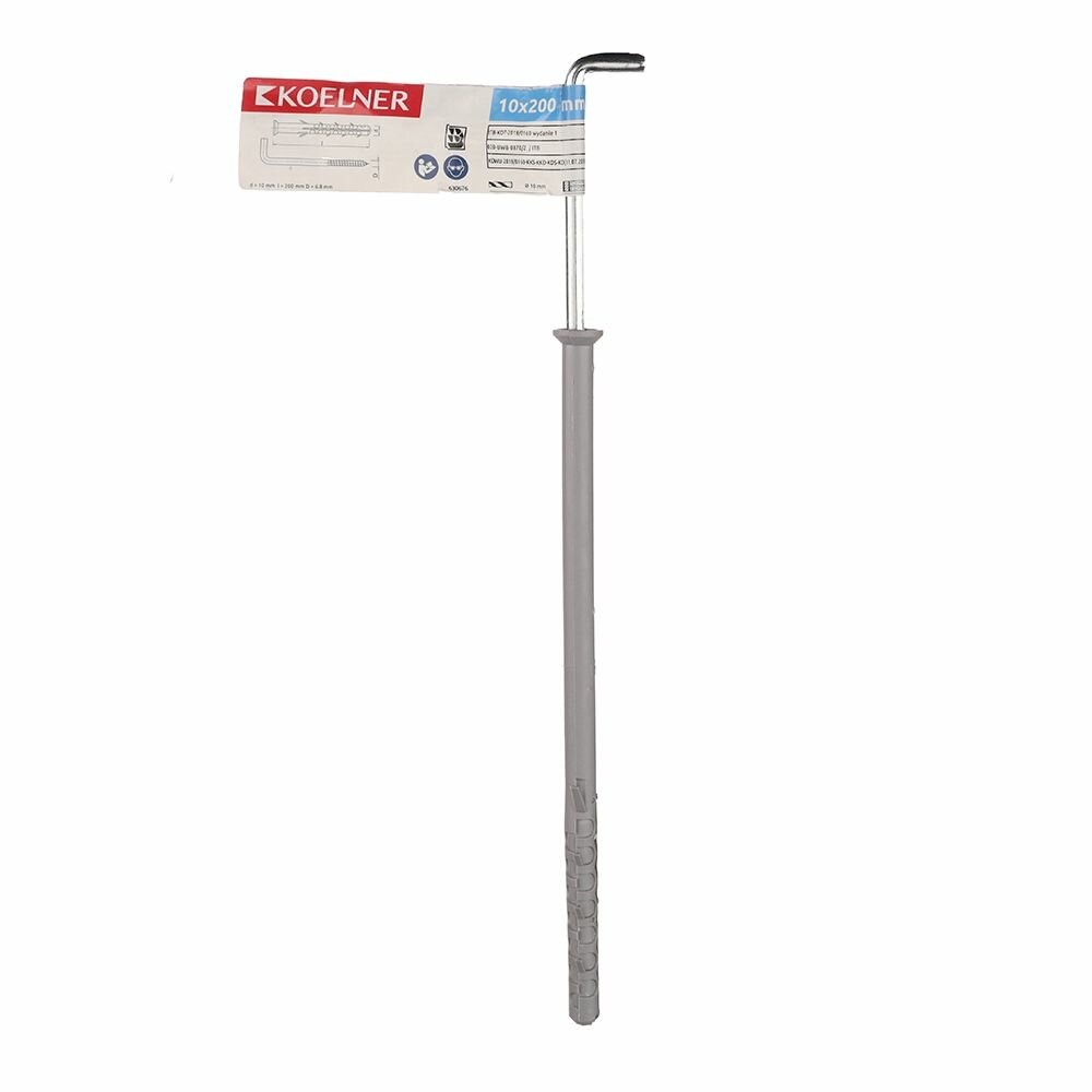 Дюбель рамный 10х200 мм с Г-крюком 7х220 мм