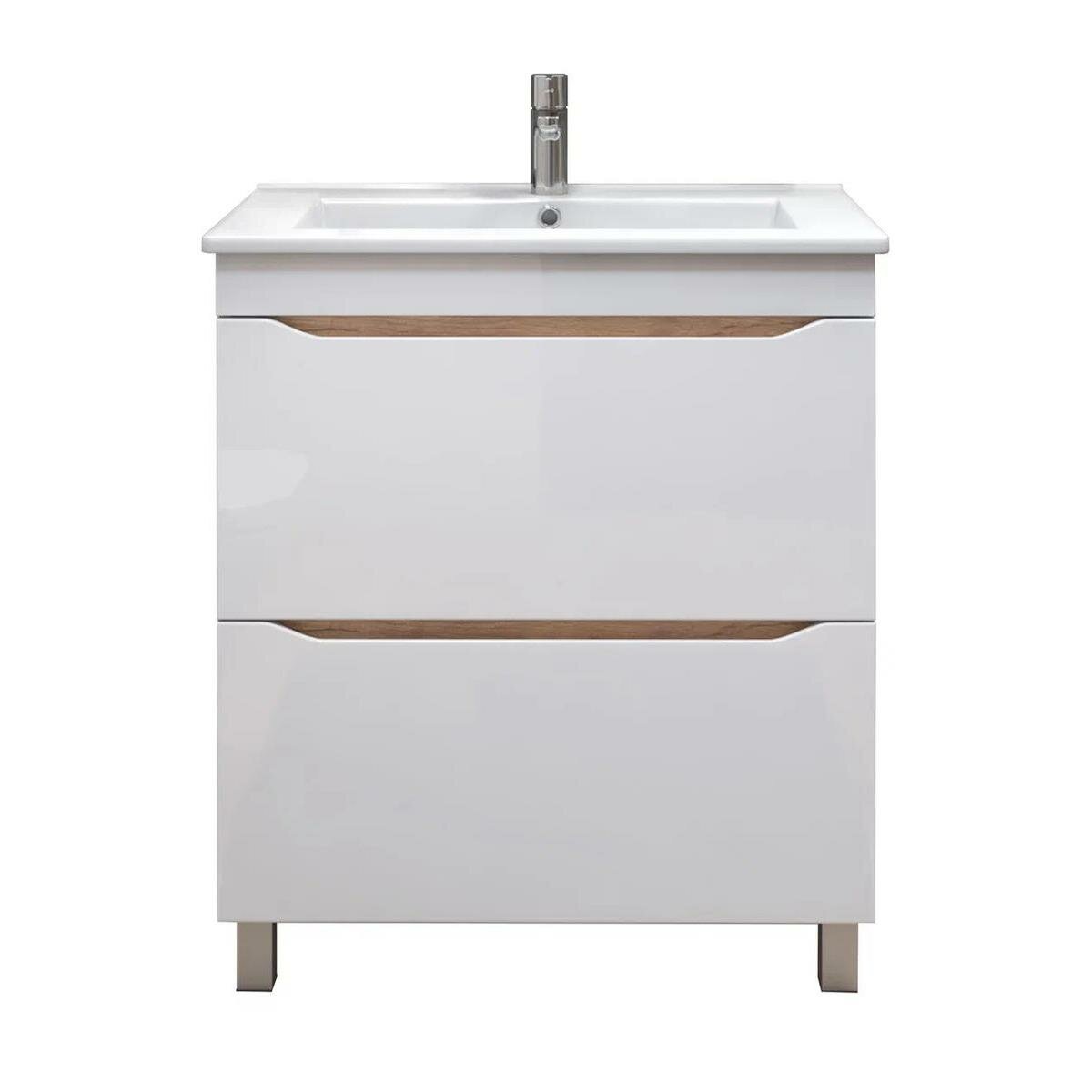 Тумба с раковиной напольная VIGO Grani tn. GRI. OSK.75.2Y дуб золотой 75 см