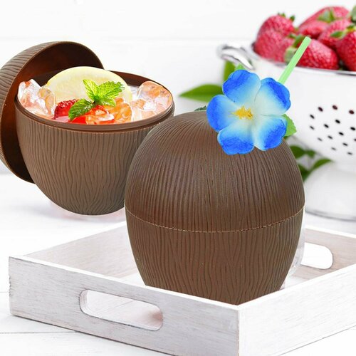 12 шт гавайская вечеринка кокосовые ананасовые чашки луау вечеринка летняя пляжная вечеринка день рождения гавайская вечеринка тропическое украшение 1523₽