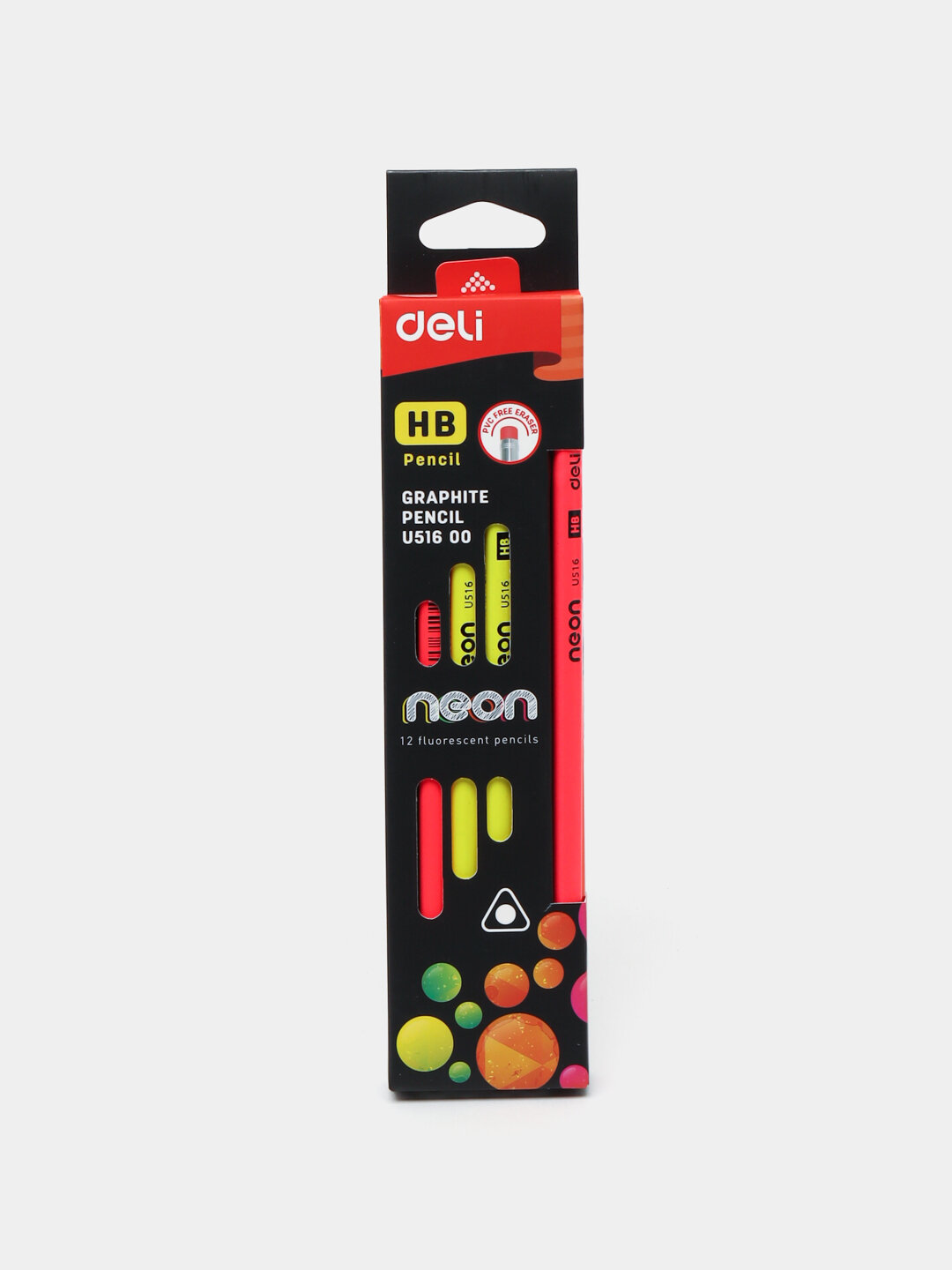Набор черных карандашей, Deli в упаковке 12 шт, HB U516 00 NEON