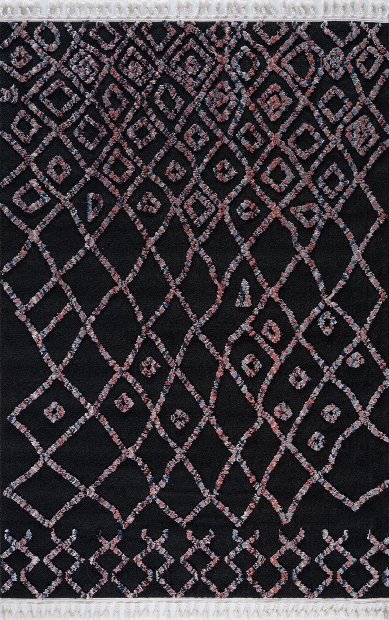 Ковер тканый с двухуровневым ворсом Bilbao BL17 200х290 см полиэстер черный