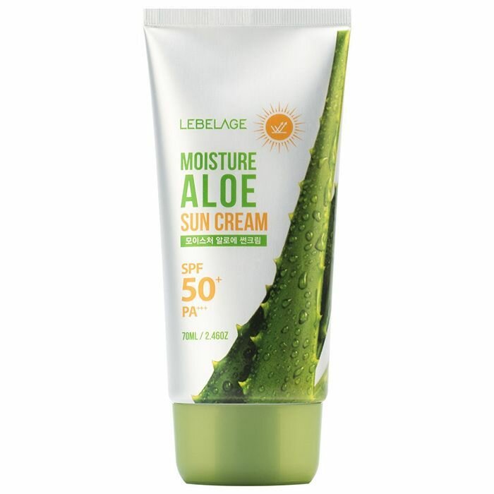 Lebelage Moisture Aloe Sun Cream SPF50 Pa солнцезащитный увлажняющий крем для лица и тела с экстрактом алоэ 70мл