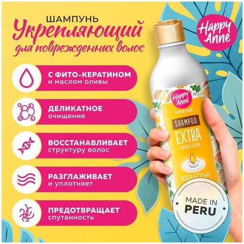 Шампунь с растительным кератином для поврежденных волос 