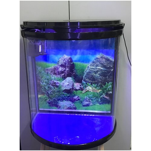 Аквариумы 90 литров, черный Q3-R500, аквариумный комплекс для рыб с оборудованием, настольный аквариум, фильтр, освещение, аквариумы для дома и офиса