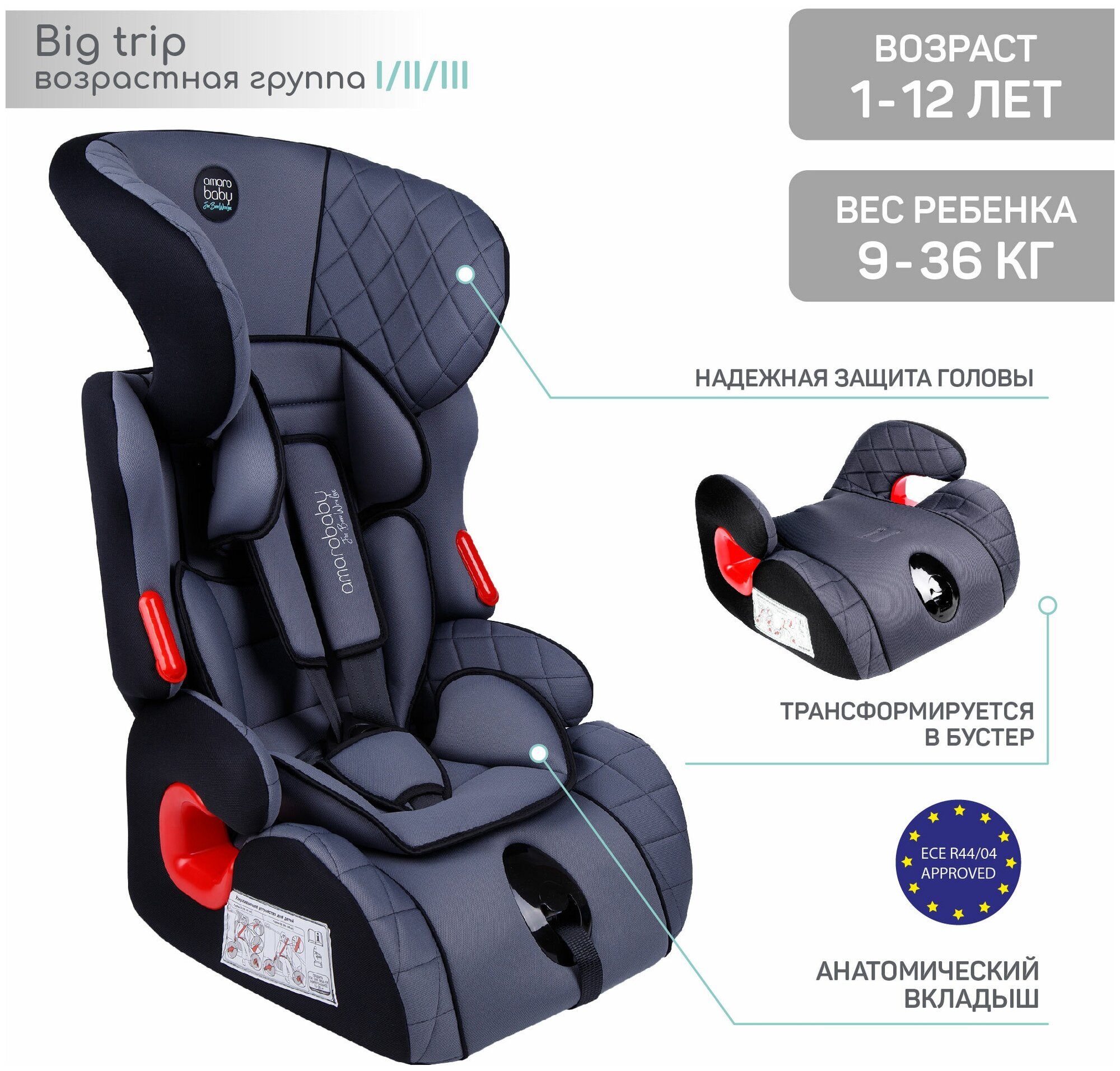 Автокресло детское AMAROBABY Big trip