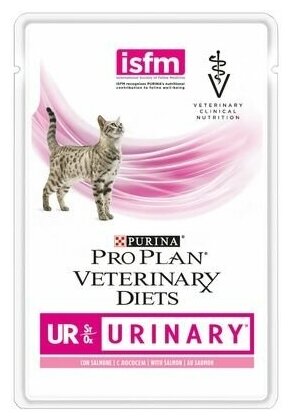ProPlan UR Urinary для кошек при болезнях нижних отделов мочевыводящих путей кусочки в соусе с лососем 0,085 кг - фотография № 1