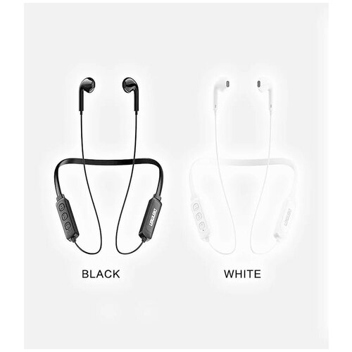 Наушники спортивные Bluetooth DENMEN DL01 с микрофоном, влагозащищённые белые