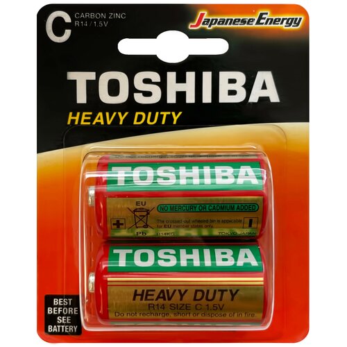 батарейка 2шт с r14 toshiba r14kgbp2tgtess 1 шт Батарейки Toshiba Heavy Duty R14KG BP-2TGTE SS, блистер 2 шт.