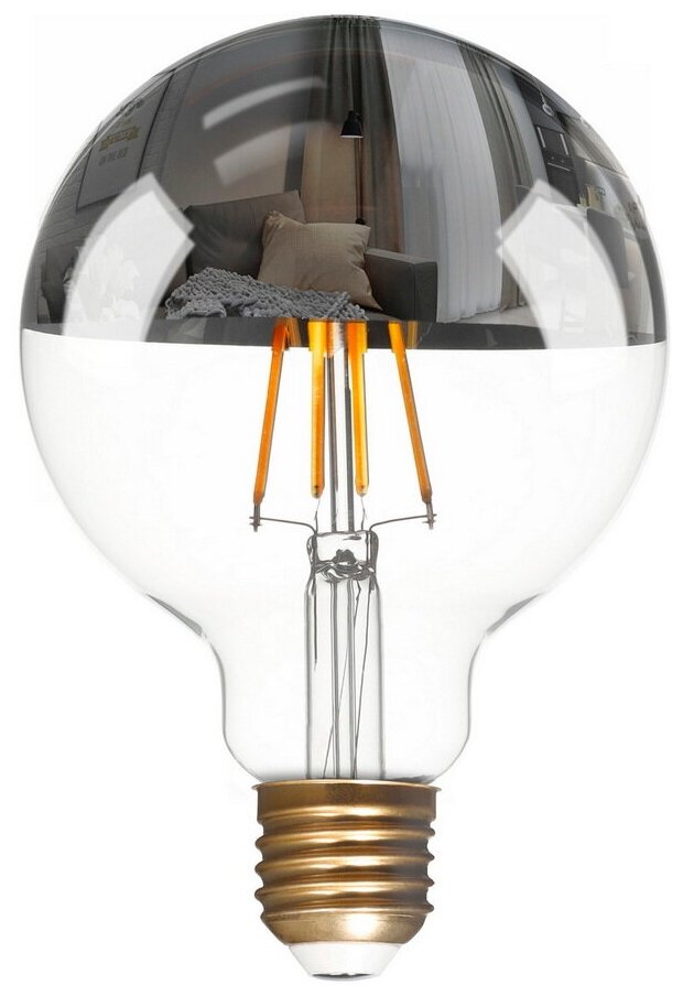лампа светодиодная smartbuy led sbl-g95chromeart-7-30k-e27 е27 груша 7вт 3000к - фото №3