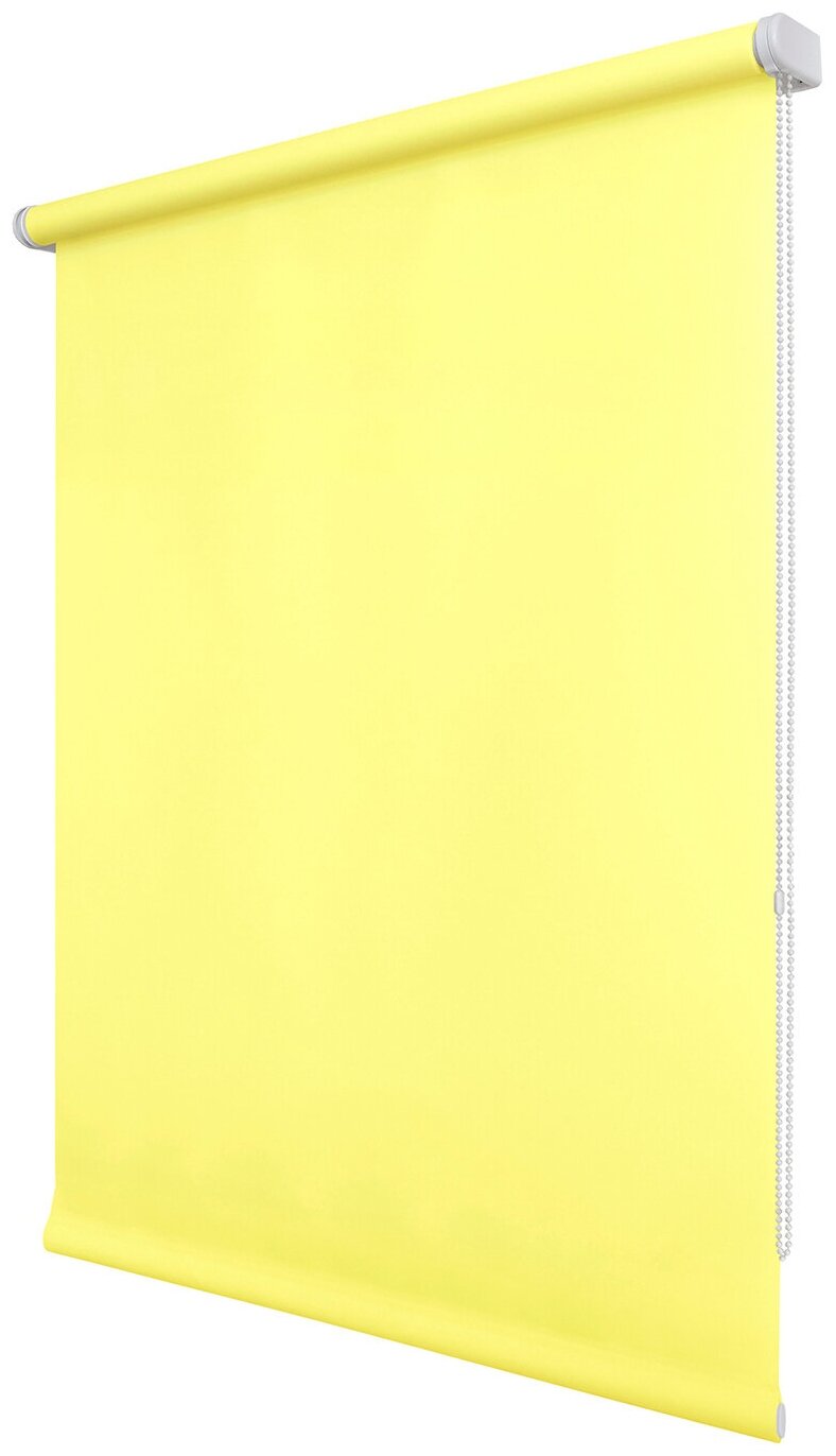 Рулонная штора 072х175 Плайн светло-желтый - фотография № 2