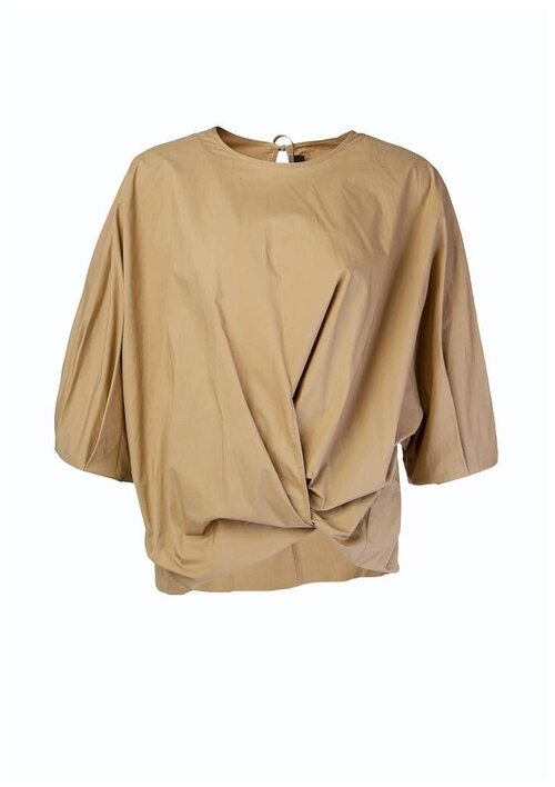 Блуза  Ter et Bantine, укороченный рукав, размер 48, горчичный