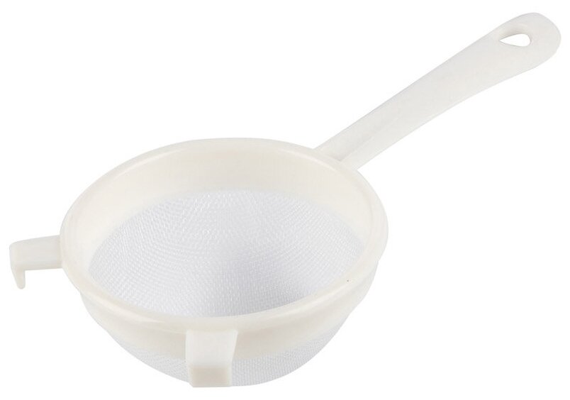 Сито дуршлаг CHIARO пластиковое диаметр 10 см полипропилен нейлон белый рукоятка 7 мм
