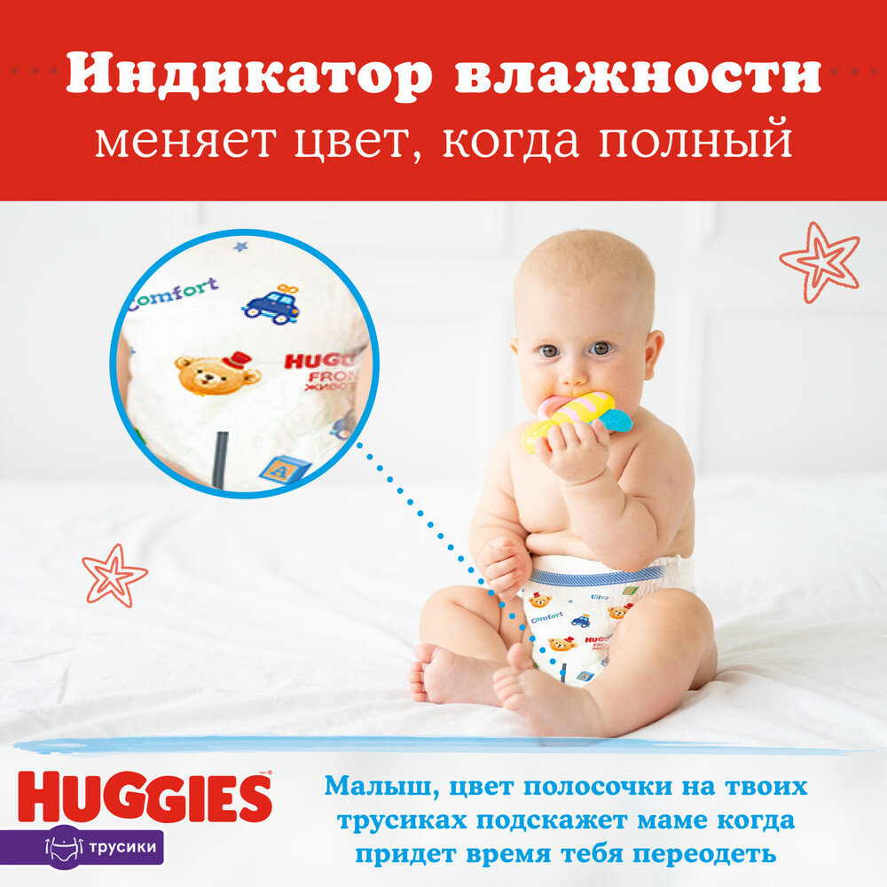 Трусики-подгузники для мальчиков Huggies 6, 15-25кг, 44шт. - фото №12