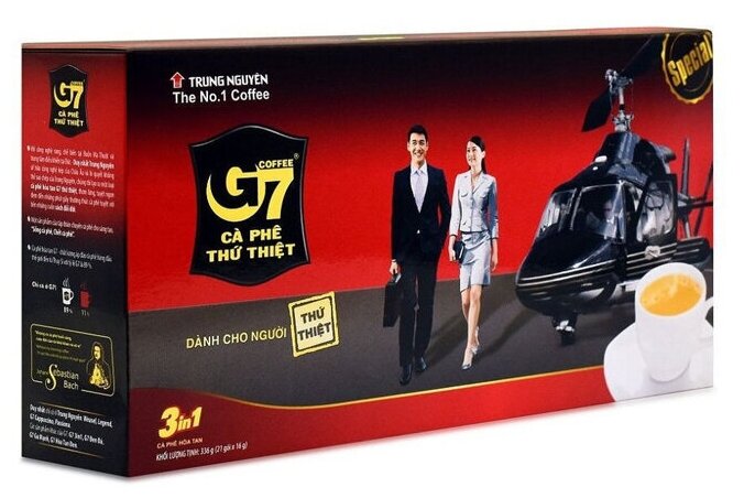 Растворимый кофе Trung Nguyen G7 3 в 1 Original, (21 саше х 16 г), упаковка 336 г, Вьетнам