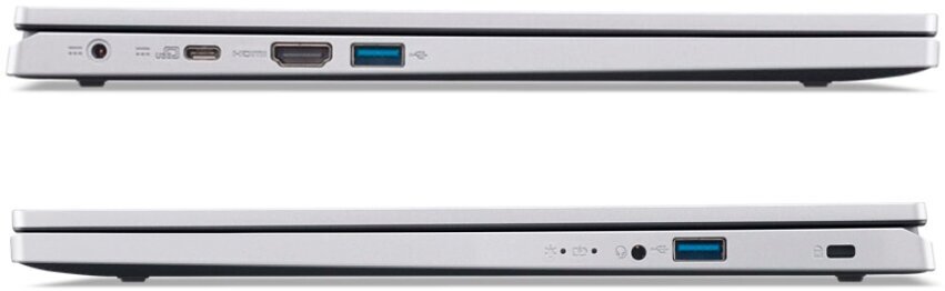 Ноутбук Acer Aspire 3 A315-24P-R28J 156" FHD IPS/AMD Ryzen 5 7520U/8GB/256GB SSD/Radeon Graphics/NoOS/RUSKB/серебристый (NX KDEER00C)