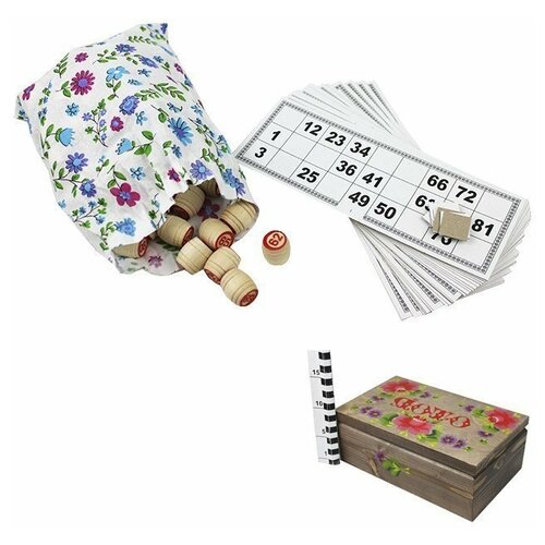 Дер. Лото подарочное в шкатулке роспись тонированное /Колорит/