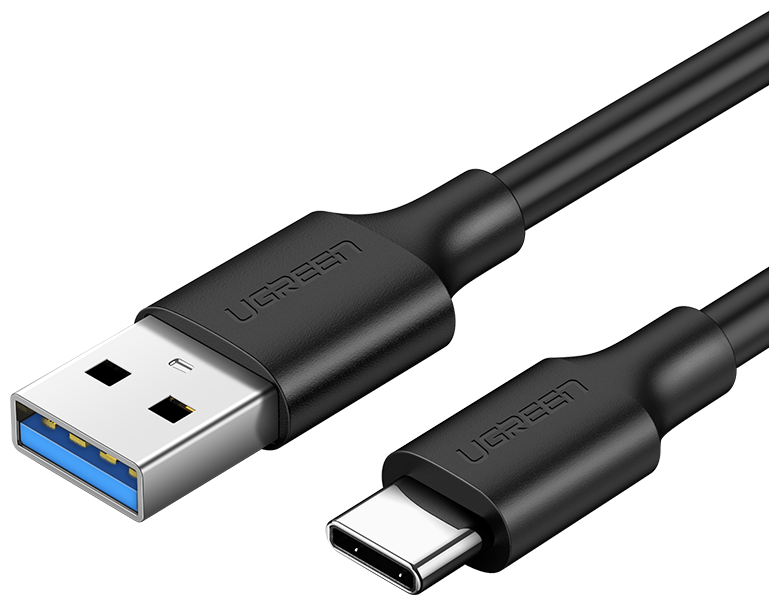 Кабель UGREEN US184 (20881) USB 3.0 A Male to Type C Male Cable Nickel Plating 0.5m - Black