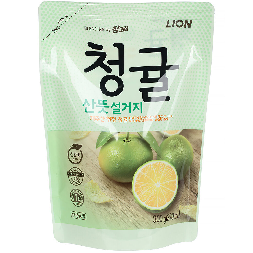 Lion Средство для мытья посуды, овощей и фруктов Blending by Chamgreen Unripe Green Tangerine, 300 гр