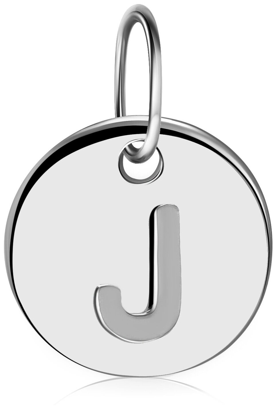 Подвеска LU Jewel Монетка с надписью, серебро, 925 проба, родирование, гравировка