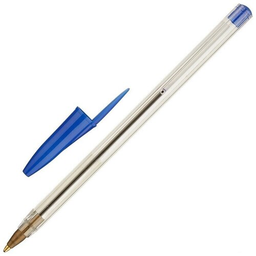Ручка шариковая Комус Эконом, цвет чернил синий, 1 мм, прозрачный корпус