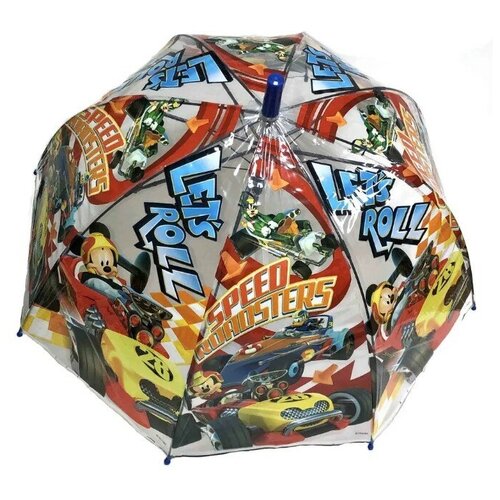 Зонт - трость прозрачный/ Детский зонтик от дождя GALAXY, полуавтомат, складной, арт. С-512, 