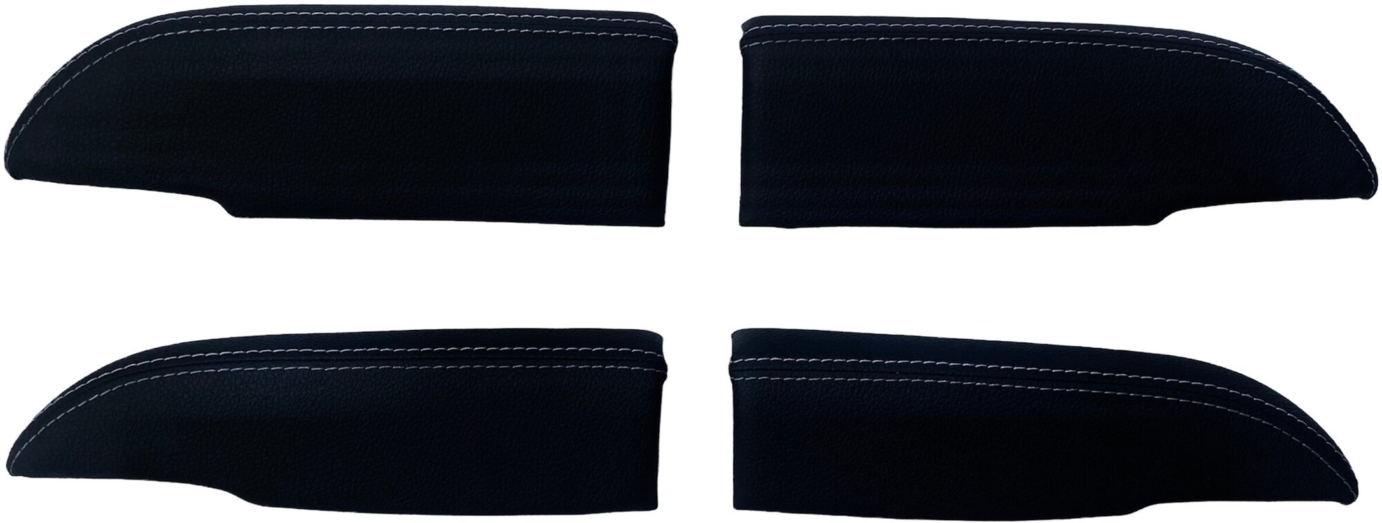 Накладки на подлокотники двери Premium для Лада Приора (серая строчка) 4 штуки