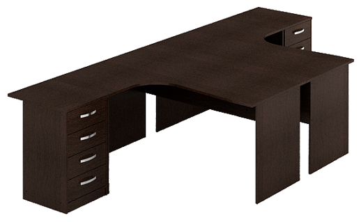 Комплект Меб-фф Угловой стол с тумбой КП-3 цвет Венге