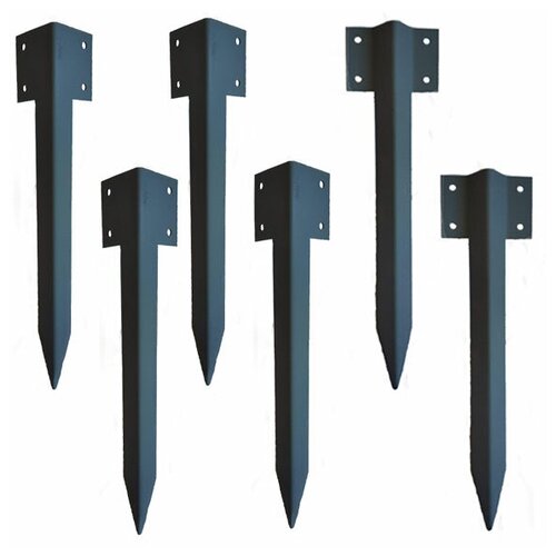 Набор из 6 стоек для крепления грядок, клумб, ограждений длина 420 мм оцинкованая сталь 2 мм