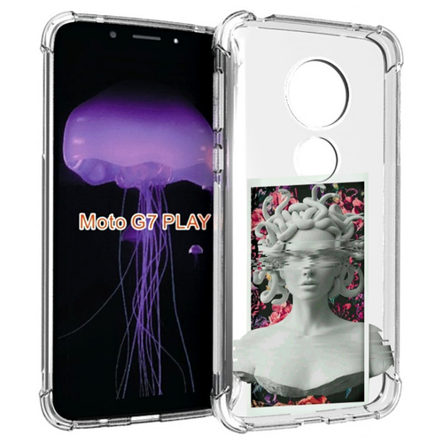 Чехол MyPads статуя-медузы для Motorola Moto G7 Play задняя-панель-накладка-бампер