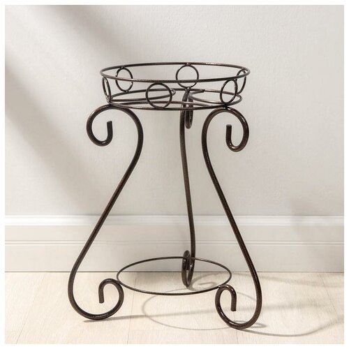 Подставка для цветов «Лотос малый», d=25 см, цвет медный антик