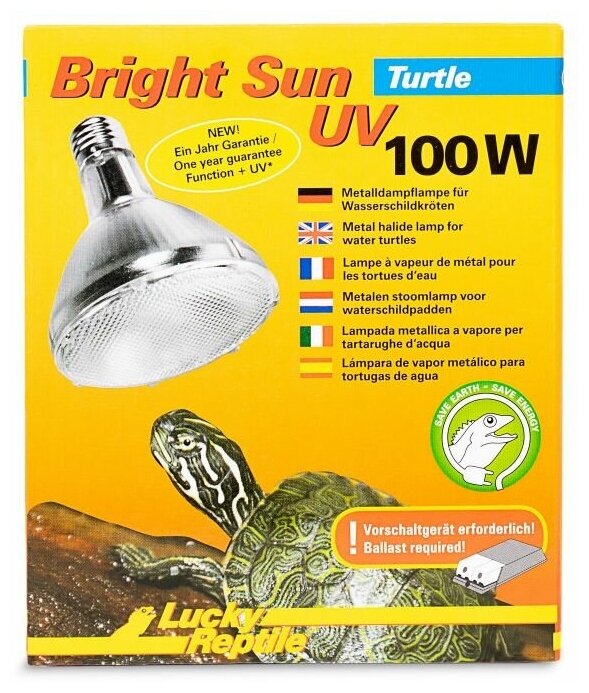 УФ лампа для водных черепах LUCKY REPTILE "3 в 1", E27, 100Вт (Германия) - фотография № 6