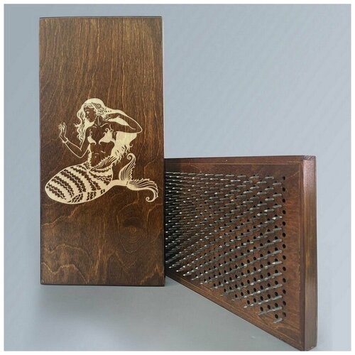 фото Доска садху с динамическими гвоздями, шаг 10мм, цвет венге модель русалка - 382 сила души и тела