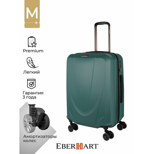 фото Чемодан eberhart, 72 л, размер m, зеленый