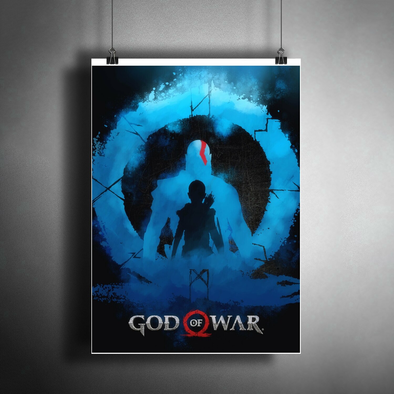 Постер плакат для интерьера "Компьютерная игра: God of War. Игра Бог Войны. PlayStation 4" / Декор дома офиса комнаты квартиры A3 (297 x 420 мм)
