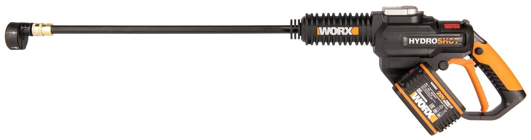 Мойка высокого давления бесщеточная WORX WG630E, 20В, 20 бар, 1*4,0 Ач и ЗУ