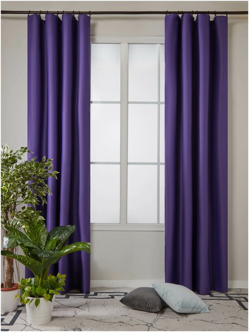 Комплект штор блэкаут 3 м х 2,5 м, фиолетовый