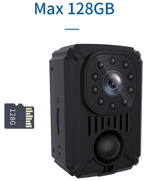 Мини камера MD31 HD 1080P с датчиком движения и ночным видением Нагрудный видеорегистратор Мини камера с встроенным аккумулятором 12 часов записи